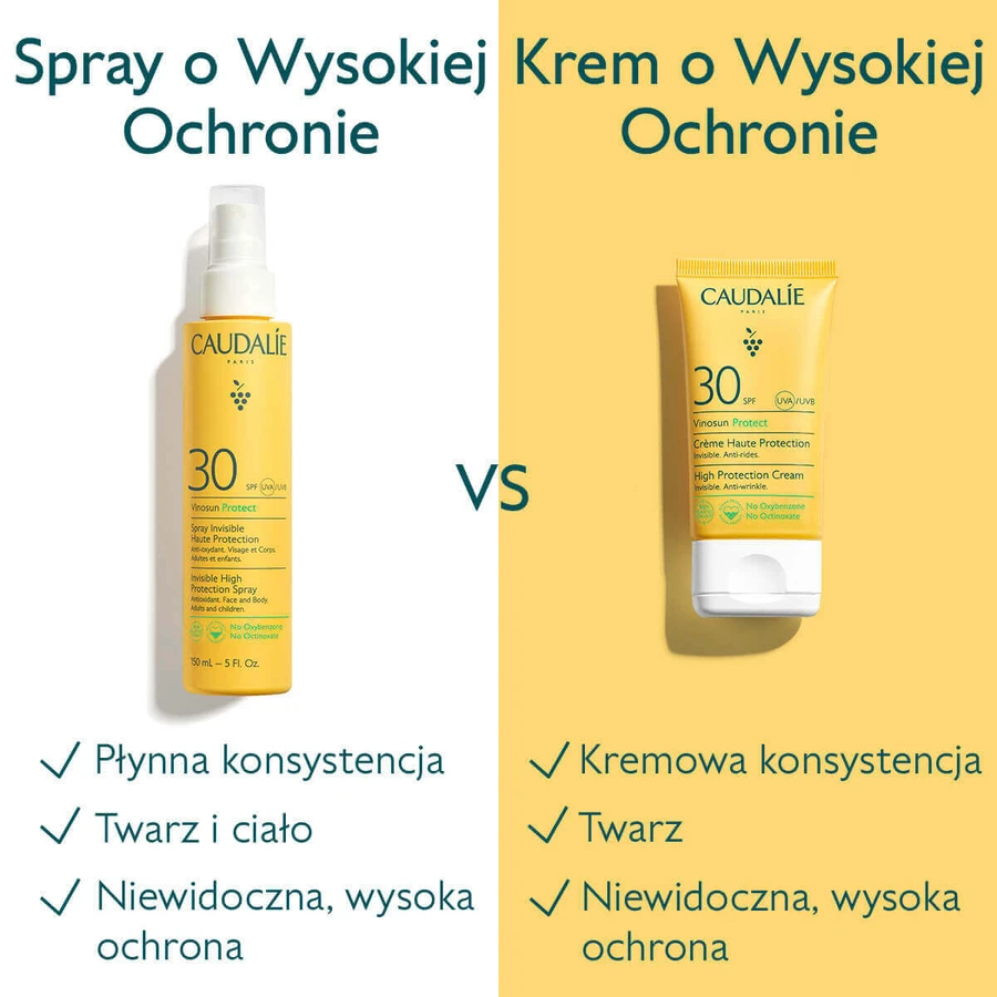 Caudalie Vinosun Protect, невидимий крем з високим ступенем захисту, SPF 30, 50 мл: ціни та характеристики