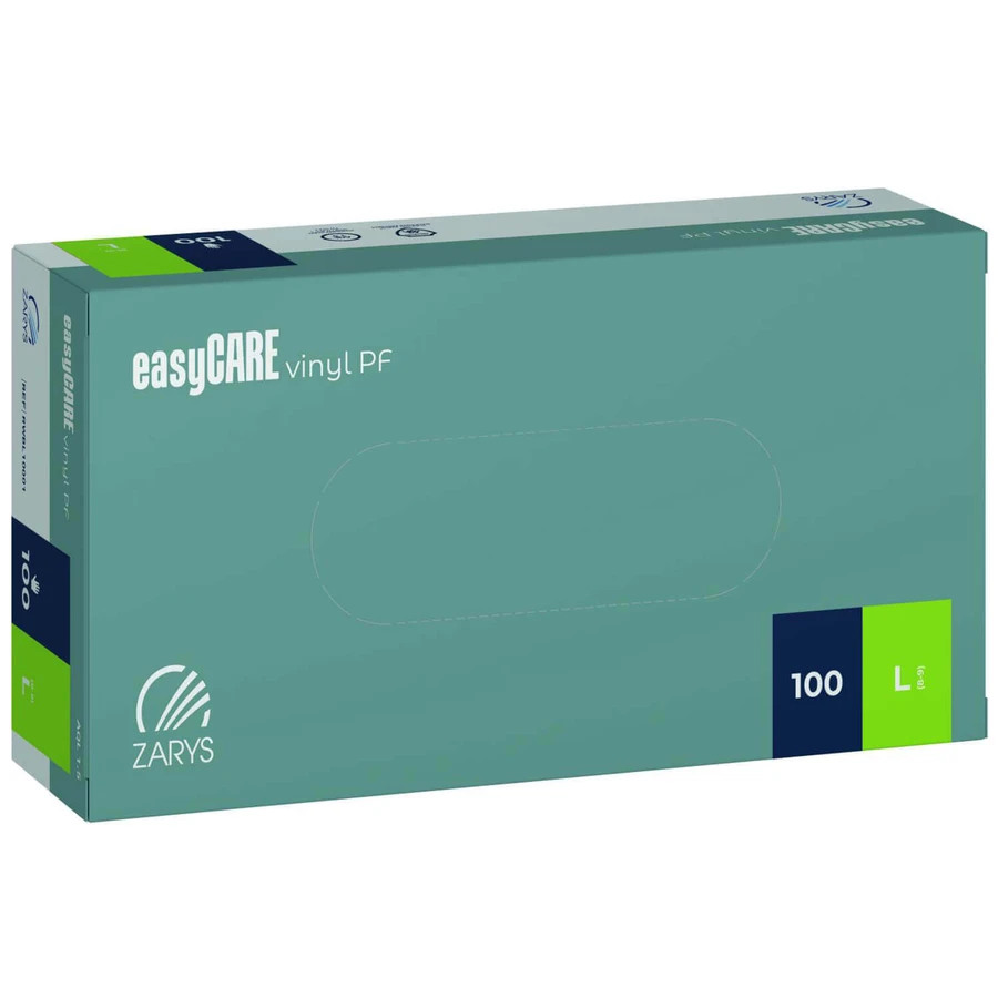 EasyCare Vinyl PF, рукавички вінілові, нестерильні, без пудри, прозорі, розмір L, 100 штук: ціни та характеристики