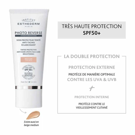 Institut Esthederm Photo Reverse Lightening Protective Treatment SP50+ Светло-бежевый 50 мл: цены и характеристики