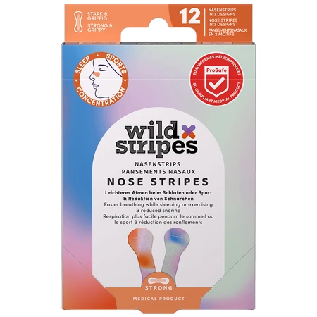 Пластирі для носа Wild Stripes Sunrise, дихаючі пластирі для носа, 12 штук: ціни та характеристики