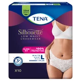 Tena Silhouette Plus White, непомітні поглинаючі труси для жінок, розмір L, 10 штук
