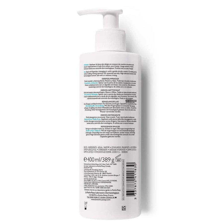 Флюїд для очищення та зняття макіяжу La Roche-Posay Toleriane Derma Cleansing Fluid Face and Eyes, 400 мл: ціни та характеристики