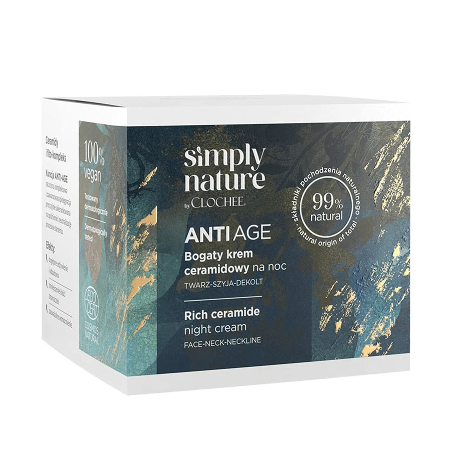 Clochee Simply Nature Anti Age, богатый керамидами ночной крем, 50 мл: цены и характеристики