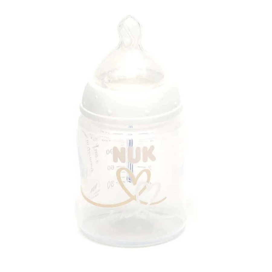 Nuk First Choice+ з терморегулятором Силіконова пляшечка з сердечком розмір M від 0 до 6 місяців 150 мл: ціни та характеристики