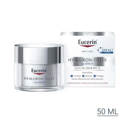 Eucerin Hyaluron-Filler + 3-кратний антивіковий денний крем SPF15 50 мл: ціни та характеристики