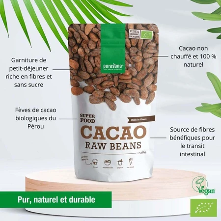 Какао-бобы Purasana Organic superfood 200 г: цены и характеристики