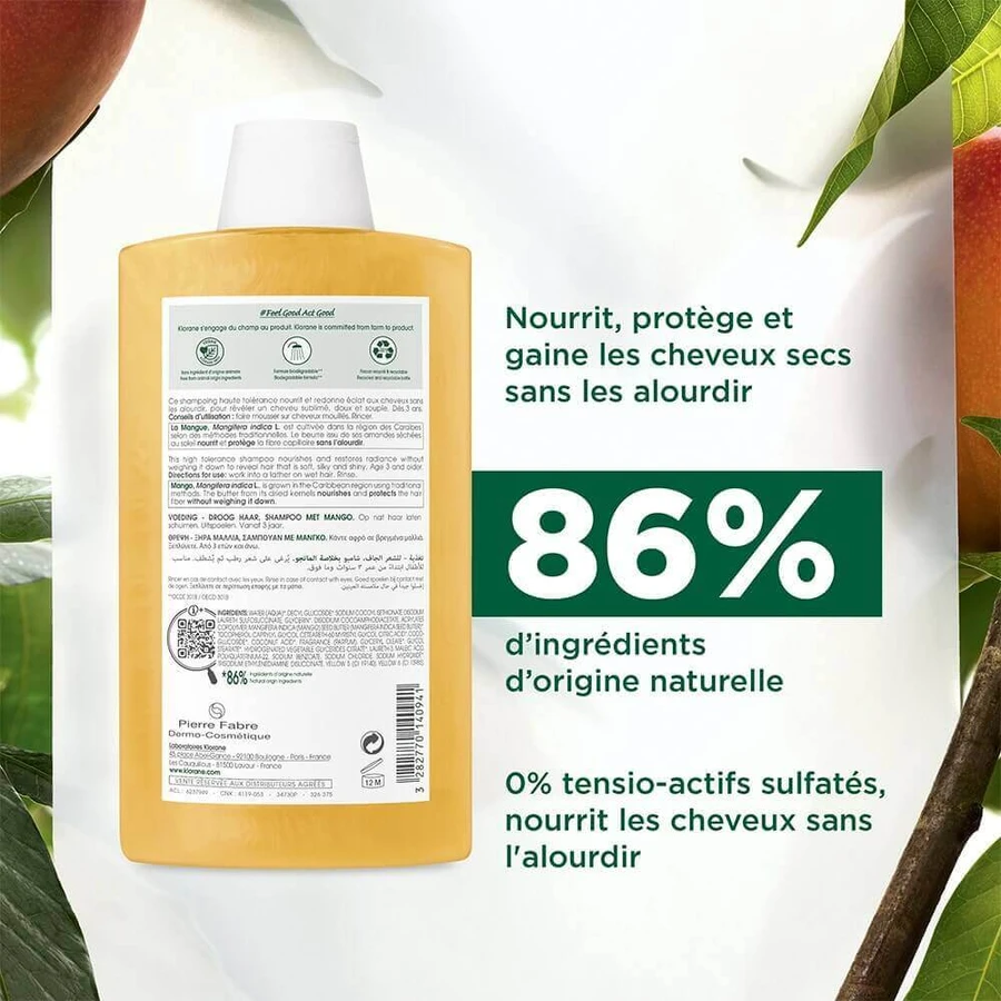 Klorane Mango Питательный шампунь для сухих волос 400 мл: цены и характеристики