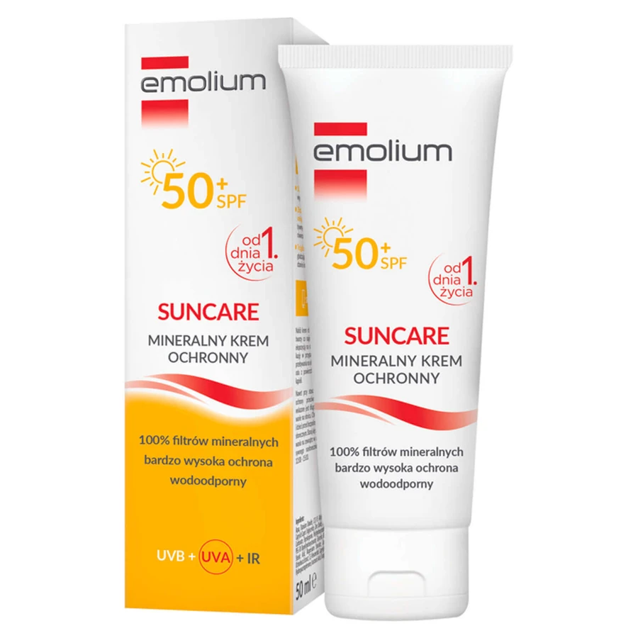 Набор Emolium Suncare, минеральный защитный крем для детей с первого дня жизни и взрослых, SPF 50+, 2 x 50 мл + пляжная игра "поймай мяч" бесплатно: цены и характеристики