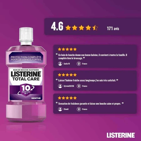 Listerine Total Care Daily Bath Mint Aroma 500 мл: цены и характеристики