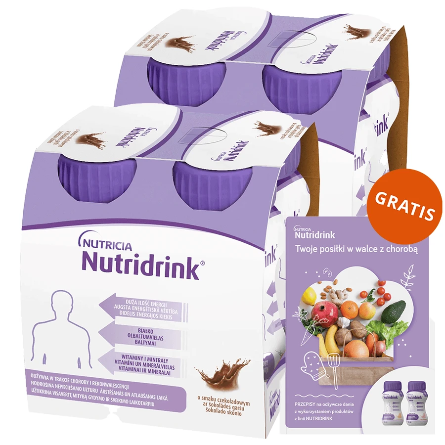 Набор Nutridrink, питательная смесь, со вкусом шоколада, 8 x 125 мл + буклет с рецептами в подарок: цены и характеристики