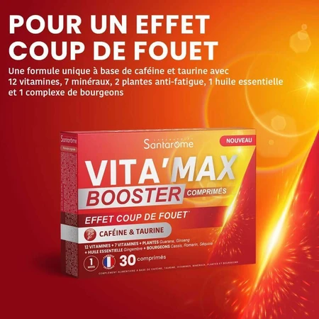 Santarome Vita'max Кофеїн і таурин Boost проти втоми 30 таблеток: ціни та характеристики