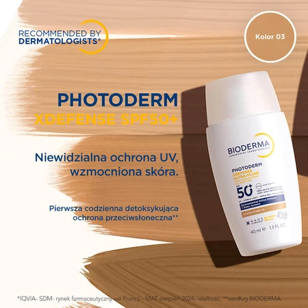 Bioderma Photoderm XDefense, ультралегкий флюид с детоксицирующим действием, цвет 03, SPF 50+, 40 мл: цены и характеристики