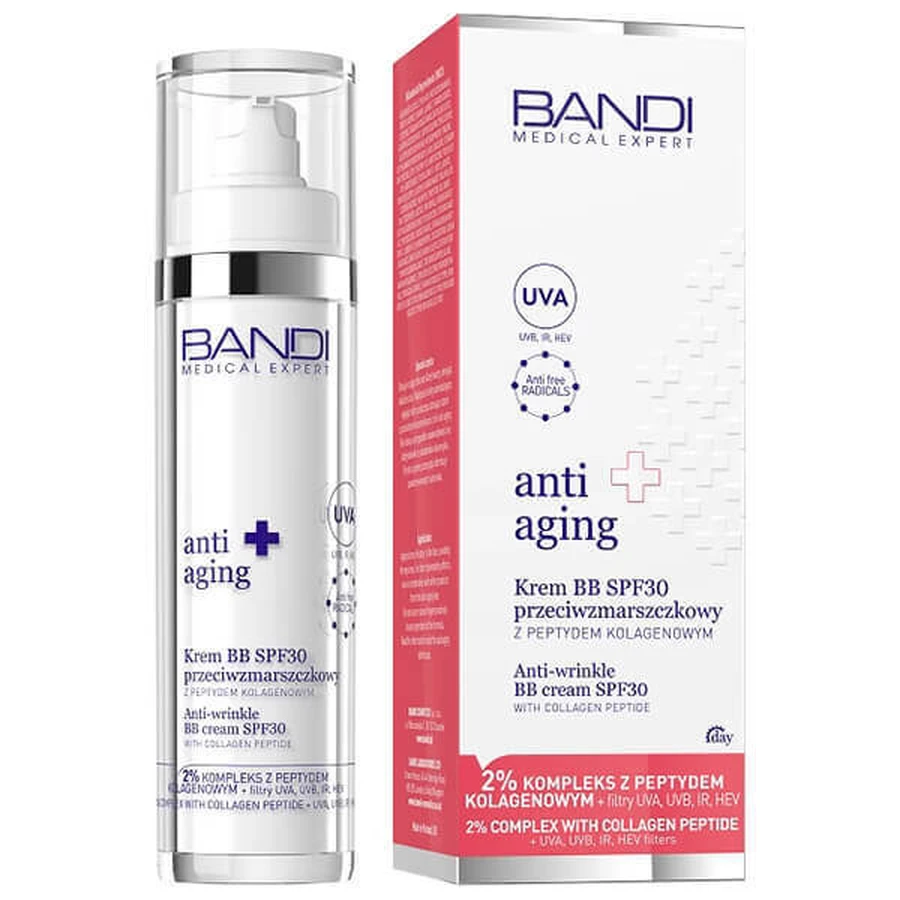 Bandi Medical Expert Anti-Aging, антивіковий BB-крем з пептидом колагену, SPF 30, 50 мл: ціни та характеристики
