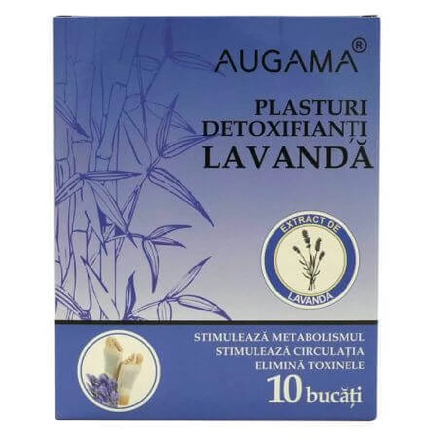 Детоксикационные пластыри Augama с лавандой, 10x12 см, 10 штук, Henan Kangdi Medical: цены и характеристики