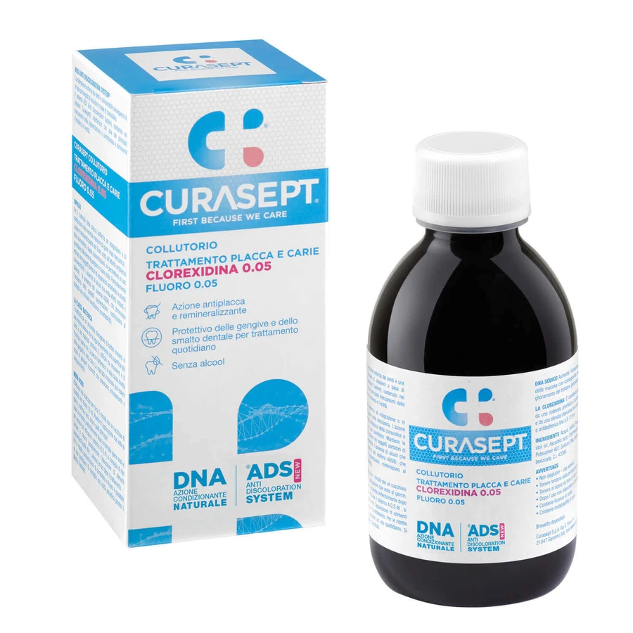 Curasept ADS DNA 205, ополіскувач для порожнини рота з хлоргексидином 0,05%, 200 мл: ціни та характеристики