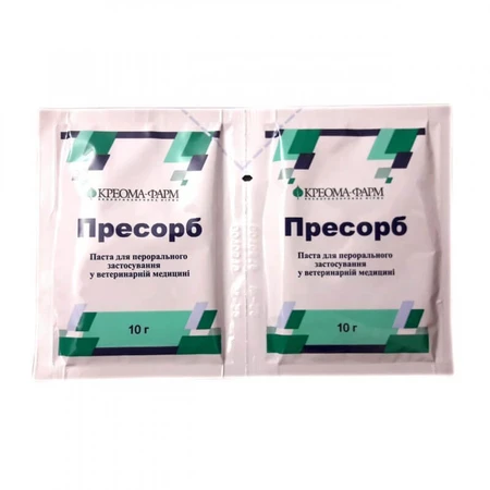 ТМ "КРЕОМА-ФАРМ" Пресорб - Адсорбент для собак і котів в формі пасти, 20 х 10 г: ціни та характеристики