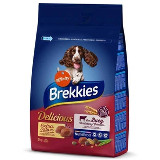 Brekkies Dog Delice Meat - Сухий корм з яловичиною для дорослих собак усіх порід, 3 кг