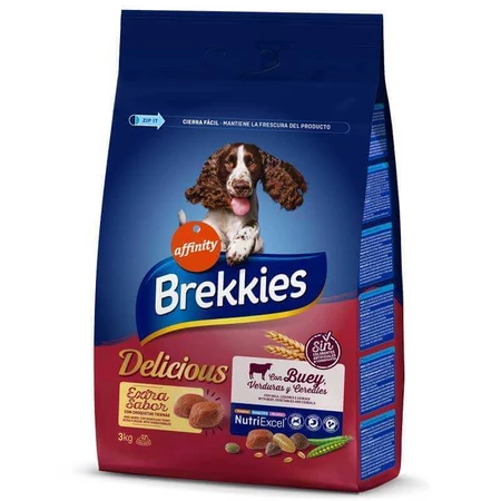 Brekkies Dog Delice Meat - Сухий корм з яловичиною для дорослих собак усіх порід, 3 кг: ціни та характеристики