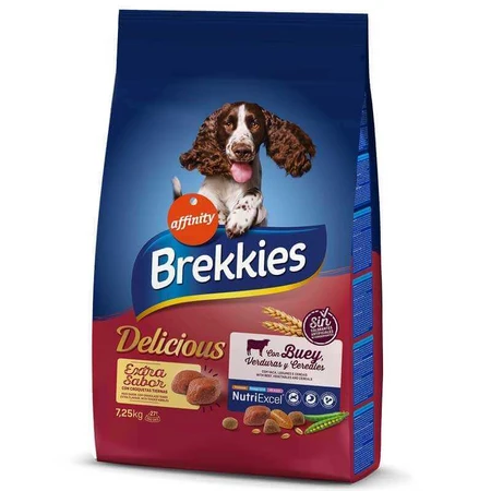 Brekkies Dog Delice Meat - Сухий корм з яловичиною для дорослих собак усіх порід, 7,25 кг: ціни та характеристики