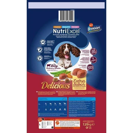 Brekkies Dog Delice Meat - Сухий корм з яловичиною для дорослих собак усіх порід, 7,25 кг: ціни та характеристики