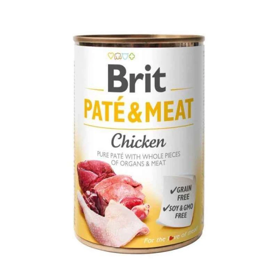Brit (Брит) PATE & MEAT Chicken - Консервированный корм с курицей для собак, 400 г: цены и характеристики