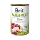 Brit (Брит) PATE &amp; MEAT Duck - Консервированный корм с уткой для собак, 400 г