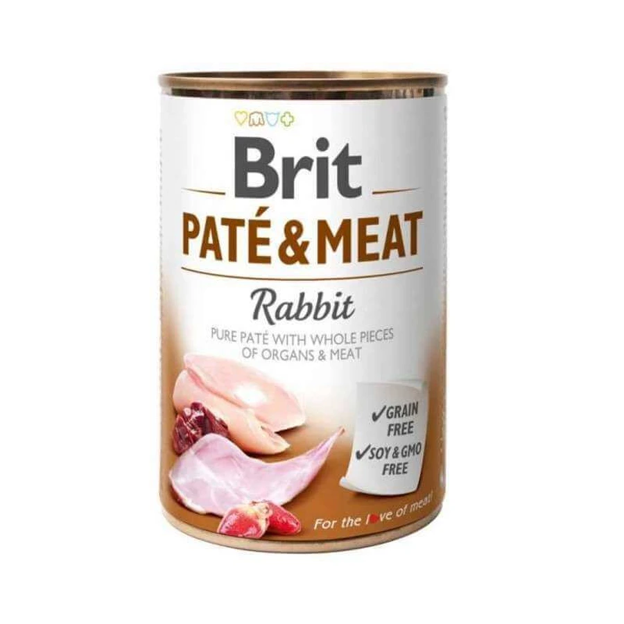 Brit (Брит) PATE & MEAT Rabbit - Консервированный корм с кроликом для собак, 400 г: цены и характеристики