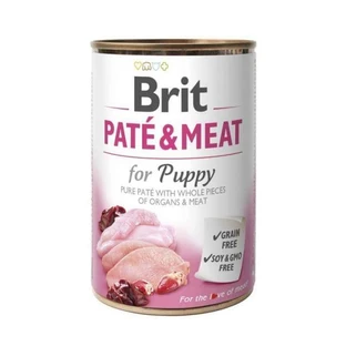 Brit (Брит) PATE & MEAT for Puppy - Консервированный корм с курицей и индейкой для щенков, 400 г