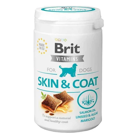 Brit (Бріт) Vitamins Skin and Coat for Dogs - Жувальні ласощі з лососевою олією і водоростями для здорової шерсті для собак, 150 г: ціни та характеристики