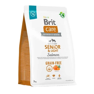 Brit Care Dog Grain-free Senior & Light - Сухой беззерновой корм с лососем для стареющих собак, 3 кг