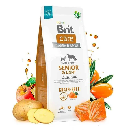 Brit Care Dog Grain-free Senior & Light - Сухой беззерновой корм с лососем для стареющих собак, 3 кг: цены и характеристики