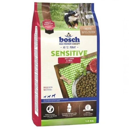 Bosch (Бош) Sensitive Lamb & Rice - Сухий корм з ягням і рисом для дорослих собак схильних до алергії, 1 кг: ціни та характеристики