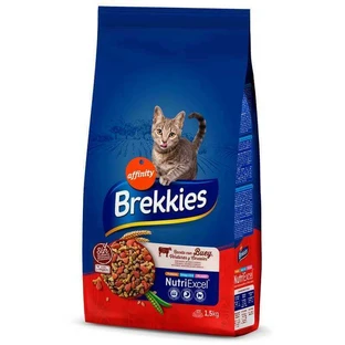 Brekkies Cat Beef - Сухой корм с говядиной для котов, 1,5 кг
