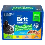 Brit Premium Cat Sterilised Plate - Набір паучів Родинна тарілка асорті в соусі для стерилізованих котів, 12 шт х 100 г: ціни та характеристики