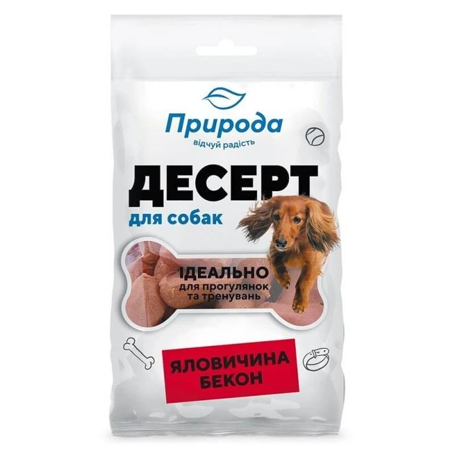 ТМ Природа Лакомство десерт Говядина-бекон для собак, 100 г: цены и характеристики