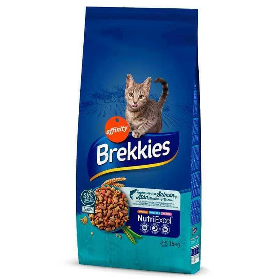 Brekkies Cat Salmon and Tuna - Сухий корм з лососем і тунцем для дорослих котів, 15 кг: ціни та характеристики