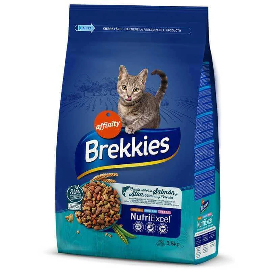 Brekkies Cat Salmon and Tuna - Сухой корм с лососем и тунцем для взрослых кошек, 3,5 кг: цены и характеристики