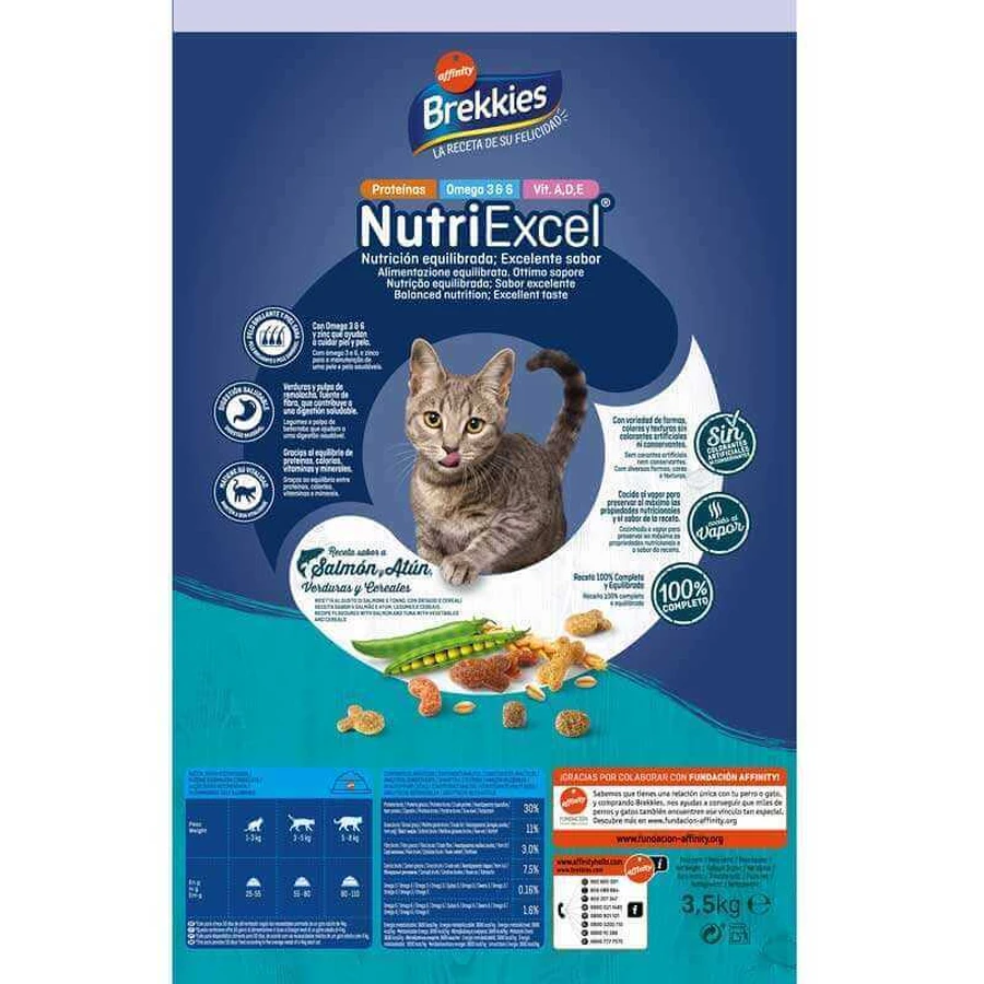 Brekkies Cat Salmon and Tuna - Сухой корм с лососем и тунцем для взрослых кошек, 3,5 кг: цены и характеристики