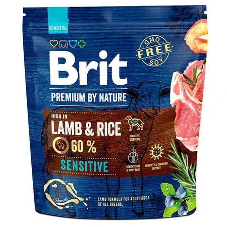 Brit Premium by Nature Sensitive Lamb&Rice - Сухой корм с ягненком для собак с чувствительным пищеварением, 1 кг: цены и характеристики