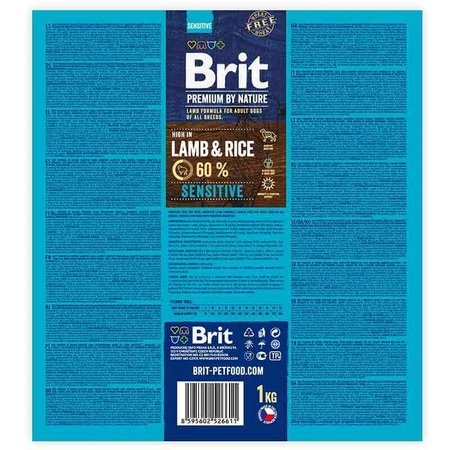 Brit Premium by Nature Sensitive Lamb&Rice - Сухой корм с ягненком для собак с чувствительным пищеварением, 1 кг: цены и характеристики