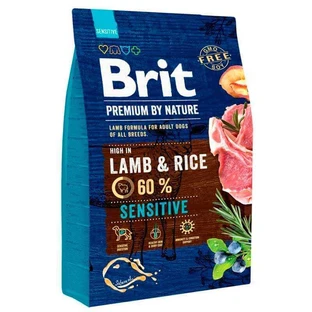 Brit Premium by Nature Sensitive Lamb&Rice - Сухой корм с ягненком для собак с чувствительным пищеварением, 3 кг