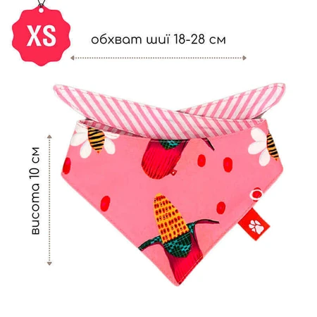 ТМ Байдик Бандана Кукурузка в этно-стиле для собак розовая, XS (18-28х10 см): цены и характеристики