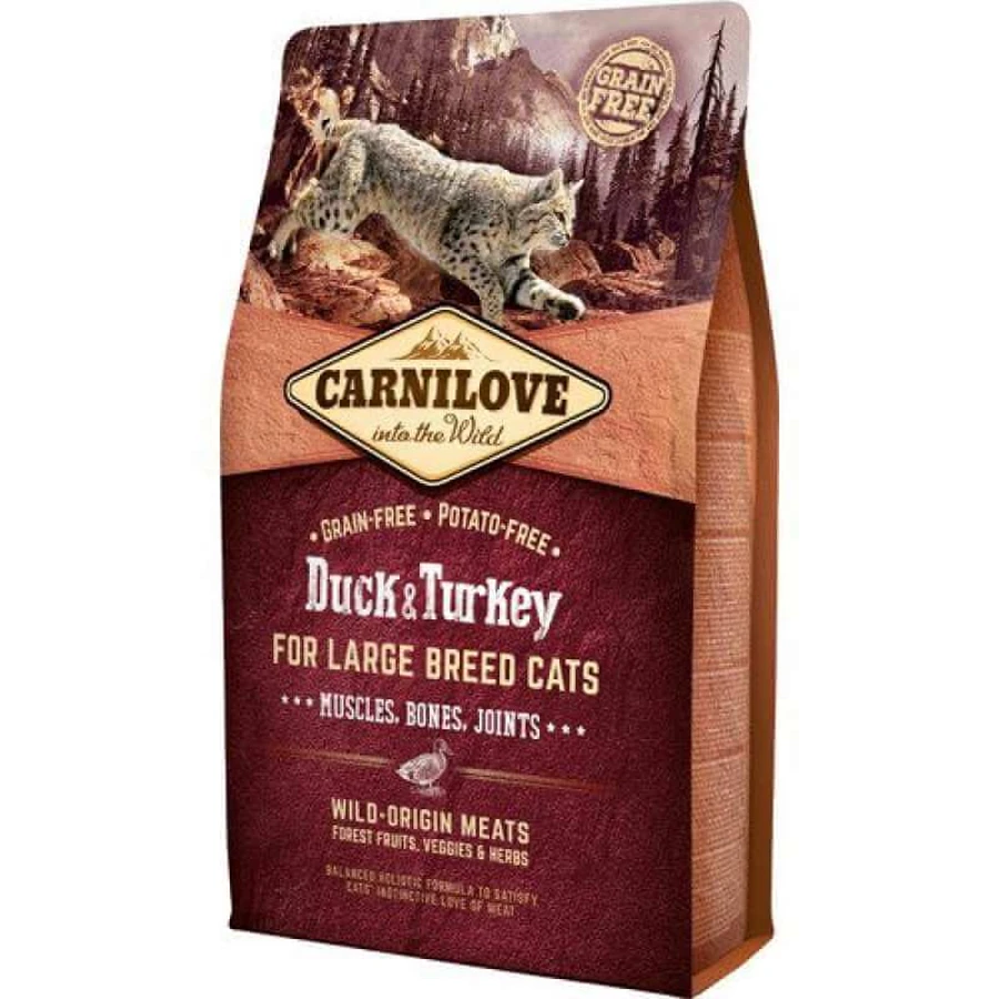 Carnilove Duck & Turkey for Large Breed Cats - Сухий корм з качкою та індичкою для великих порід котів, 2 кг: ціни та характеристики