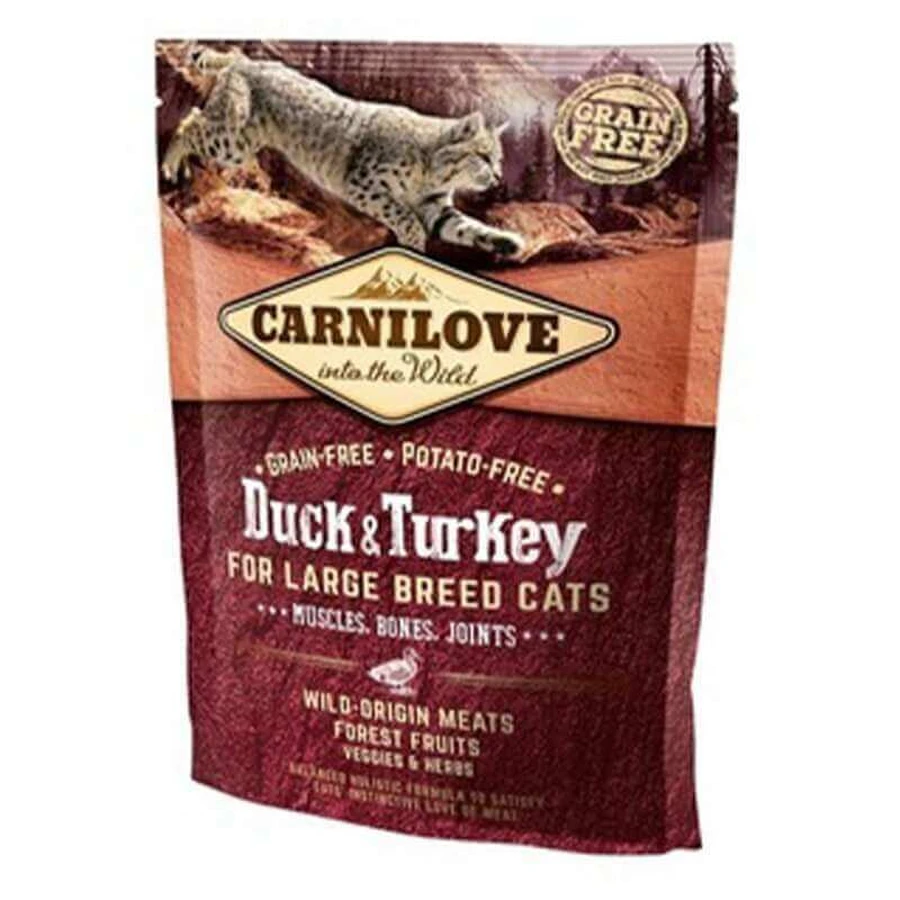Carnilove Duck & Turkey for Large Breed Cats - Сухий корм з качкою та індичкою для великих порід котів, 400 г: ціни та характеристики