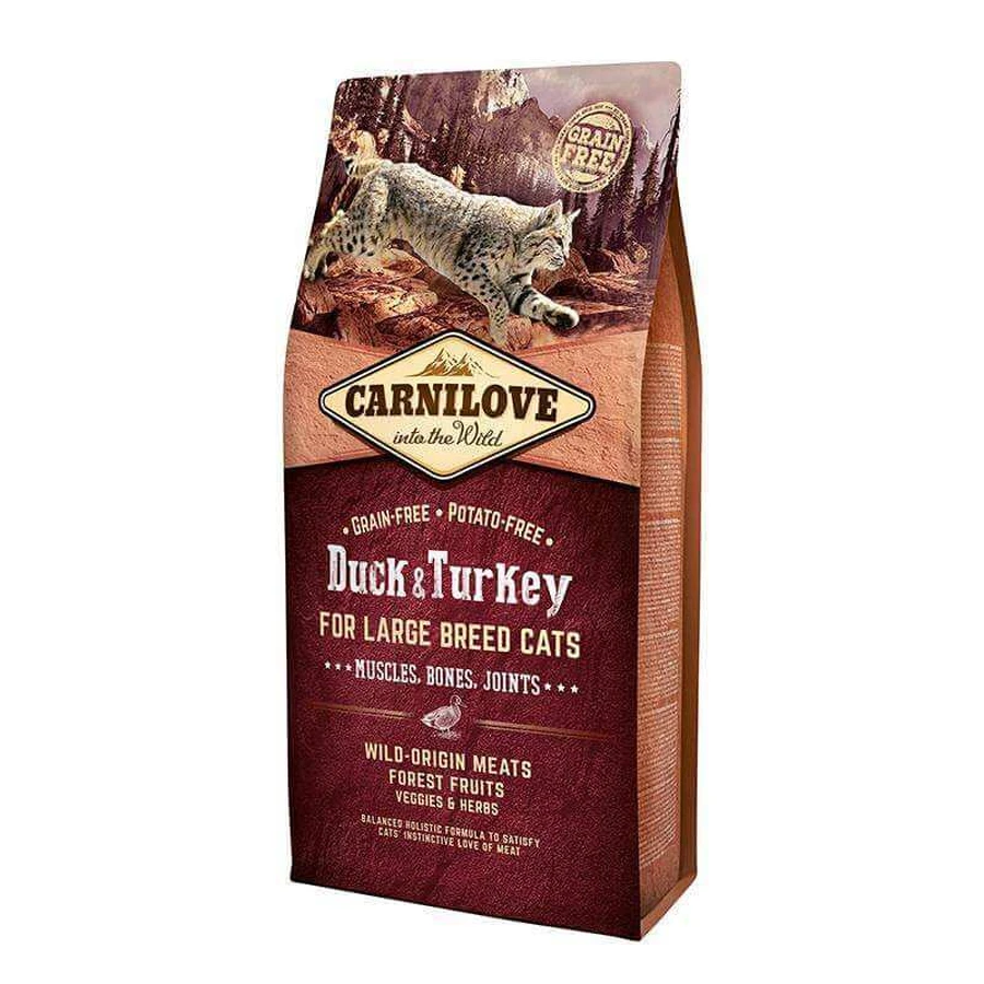 Carnilove Duck & Turkey for Large Breed Cats - Сухий корм з качкою та індичкою для великих порід котів, 6 кг: ціни та характеристики