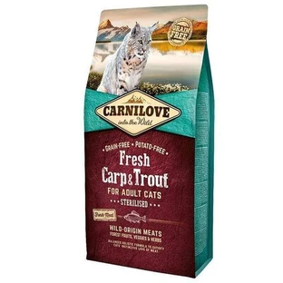 Carnilove Fresh Carp & Trout for Adult Sterilised Cats - Сухий беззерновий корм з коропом і фореллю для стерилізованих кішок, 6 кг