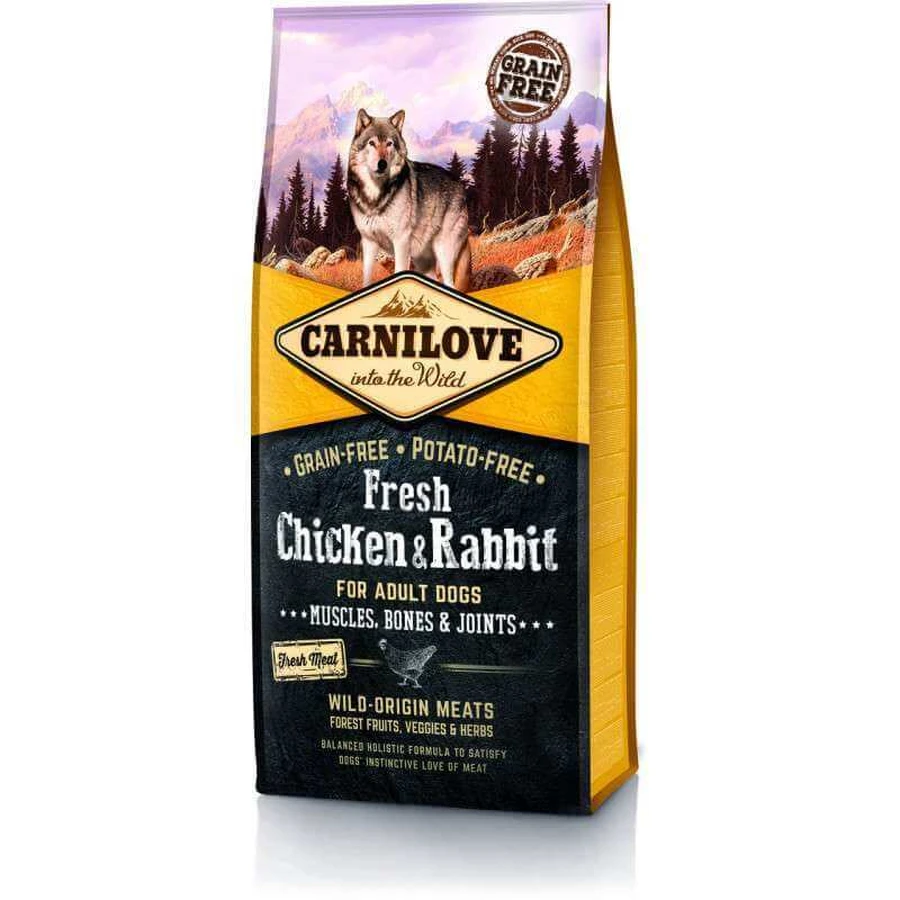 Carnilove Fresh Chicken & Rabbit for Adult Dog - Беззерновий корм з куркою і кроликом для дорослих собак, 1,5 кг: ціни та характеристики