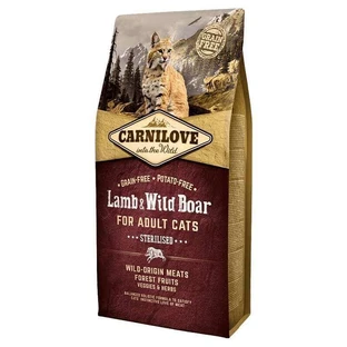 Carnilove Lamb & Wild Boar for Adult Sterilised Cats - Сухой корм с мясом ягненка и дикого кабана для стерилизованных котов, 6 кг