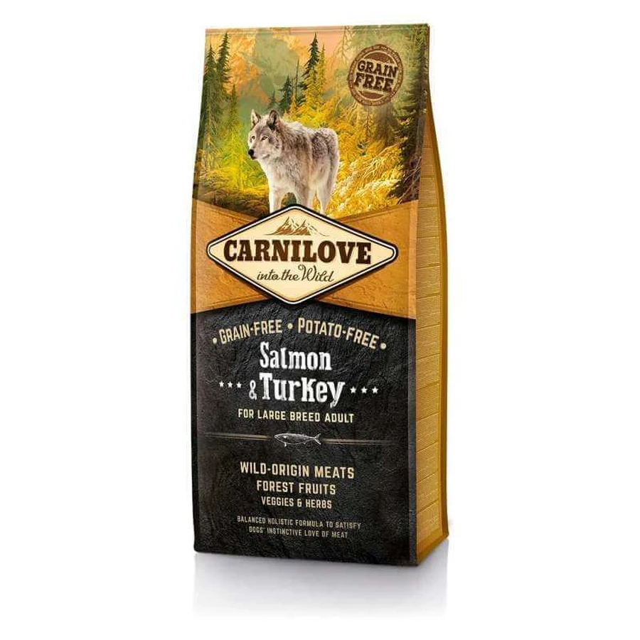 Carnilove Salmon & Turkey for Large Breed Adult Dogs - Сухой корм с лососем и мясом индейки для взрослых собак крупных пород, 12 кг: цены и характеристики