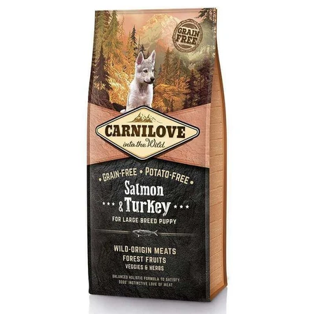 Carnilove Salmon & Turkey for Large Breed Puppy - Сухой корм с лососем и индейкой для щенков и юниоров крупных пород, 12 кг: цены и характеристики